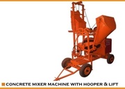 concrete mixer with lift and hooper